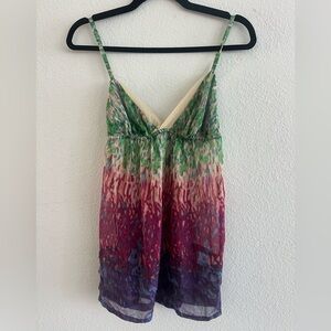 Y2K Vintage Delias Sheer Camisole Babydoll Top- Tunic Boho Fairy Watercolor